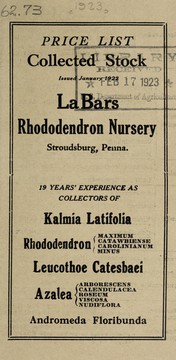 Cover of: Price list by LaBars' Rhododendron Nursery, LaBars' Rhododendron Nursery