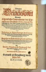 Reformierte Deütsche Apoteck by Walther Hermann Ryff