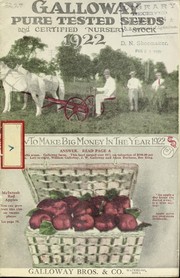 Cover of: Galloway pure tested seeds and certified stock: 1922