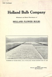 Cover of: 1922 catalogue by Holland Bulb Co