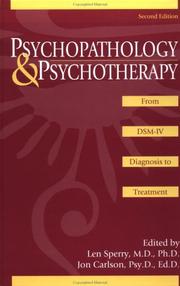 Cover of: Psychopathology and psychotherapy: from DSM-IV diagnosis to treatment