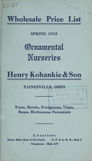 Cover of: Wholesale price list: spring 1922