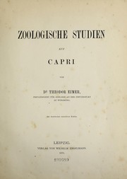 Cover of: Zoologische Studien auf Capri by Gustav Heinrich Theodor Eimer