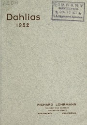 Cover of: Dahlias: 1922