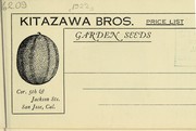 Cover of: Kitazawa Bros. price list: garden seeds
