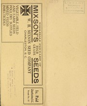 Cover of: Wholesale price list of Mixson's high grade seeds by W.H. Mixson Seed Co. (Charleston, S.C.)