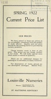 Cover of: Spring, 1922: current price list