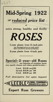 Cover of: Mid-spring 1922: reduced price list of extra strong, healthy and thrifty roses