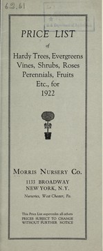 Cover of: Price list of hardy trees, evergreens, vines, shrubs, roses, perennials, fruits, etc. for 1922