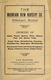 Cover of: The Mountain View Nursery Co. [price list] by Mountain View Nursery Company