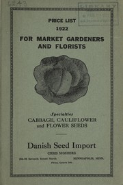 Cover of: Price list 1922 for market gardeners and florists