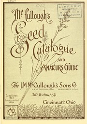 Cover of: McCullough's 1922 seed catalogue and amateur's guide by J.M. McCullough's Sons Co