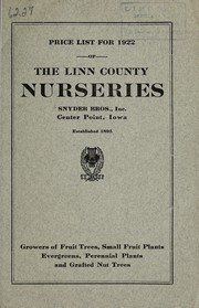 Cover of: Price list for 1922 of the Linn County Nurseries