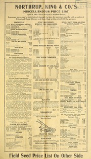 Cover of: Northrup, King & Co.'s wholesale price for dealers only: Miscellaneous price list