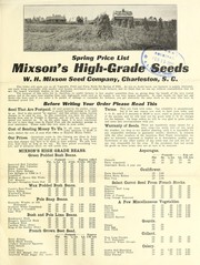 Cover of: Mixson's high grade seeds by W.H. Mixson Seed Co. (Charleston, S.C.)