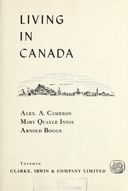Cover of: Living in Canada | Alex Alfred Cameron