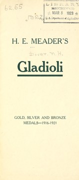 Cover of: The gladiolus by H.E. Meader (Firm)