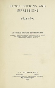 Cover of: Recollections and impressions, 1822-1890