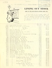 Cover of: Lining out stock: Jan. 1st, 1922, bulletin no. 1