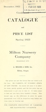 Cover of: Condensed catalogue and price list: spring 1923