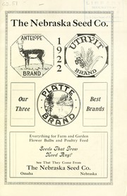 Cover of: Nebraska Seed Co. 1922 [annual catalog]: everything for farm and garden, flower bulbs and poultry feed