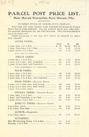 Cover of: Parcel post price list | New Haven Nurseries (New Haven, Mo.)
