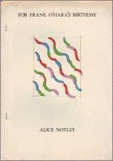 Cover of: For Frank O'Hara's Birthday by Alice Notley