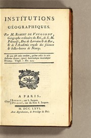 Cover of: Institutions geographiques