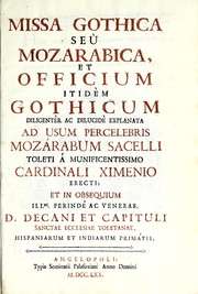 Cover of: Missa Gothica seù Mozarabica by Catholic Church