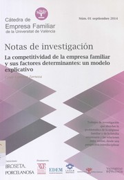 Cover of: La competitividad de la empresa familiar y sus factores determinantes: un modelo explicativo