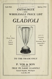 Cover of: Catalog and wholesale price list of gladioli: fall 1922, spring 1923