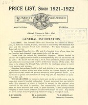 Cover of: Price list: season 1921-1922