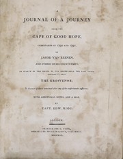 Cover of: A journal of a journey from the Cape of Good Hope, undertaken in 1790 and 1791 | Jacob van Reenen