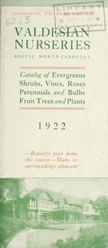 Cover of: Catalog of evergreens, shrubs, vines, roses, perennials and bulbs, fruit trees and plants by Valdesian Nurseries