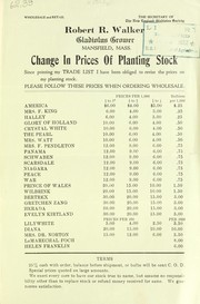 Cover of: Change in prices of planting stock by Robert R. Walker (Firm)