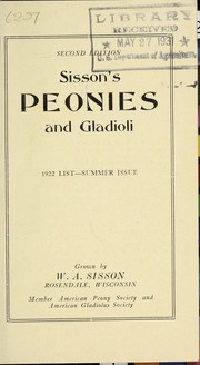 Cover of: Sisson's peonies and gladioli: 1922 list-summer issue