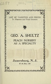 Cover of: List of varieties and prices by Geo. A. Shultz (Firm)