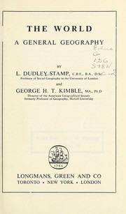 Cover of: The world by L. Dudley Stamp
