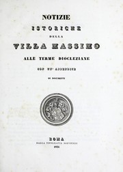Cover of: Notizie istoriche della Villa Massimo alle Terme Diocleziane by Vittorio Massimo