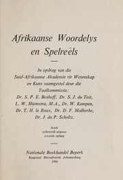 Cover of: Afrikaanse woordelys en spelreels