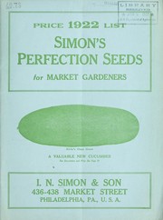 Cover of: Price list 1922: Simon's perfection seeds for market gardeners