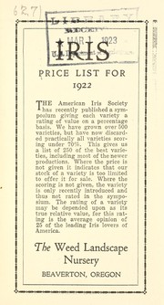 Cover of: Iris price list for 1922