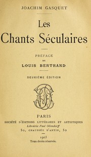 Cover of: Les chants se culaires