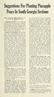 Suggestions for planting pineapple pears in South Georgia sections by J. W. Firor