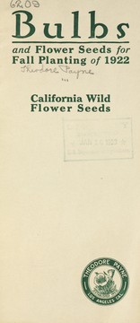 Cover of: Bulbs and flower seeds for fall planting of 1922: California wild flower seeds