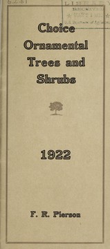 Cover of: Choice ornamental trees and shrubs: 1922