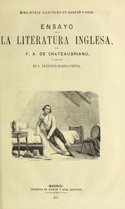Cover of: Ensayo sobre la literatura ingelsa