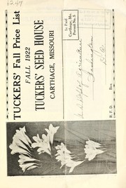 Cover of: Tuckers' fall price list: fall 1922