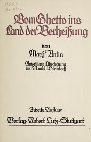 Cover of: Vom Ghetto ins Land der Verheissung