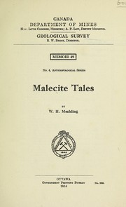Cover of Malecite tales by w. h. mechling